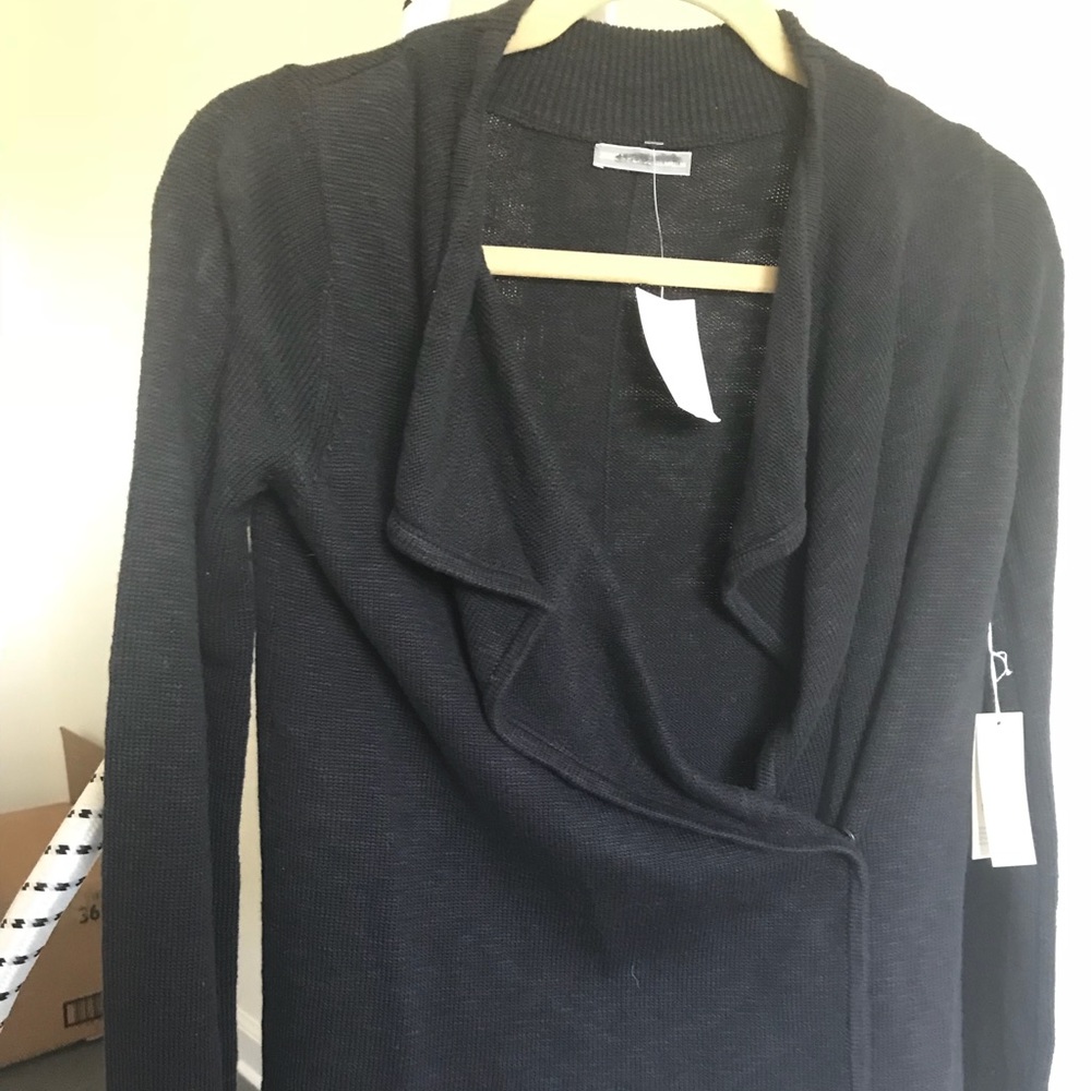 James Perse One Size new gray sweater jacket